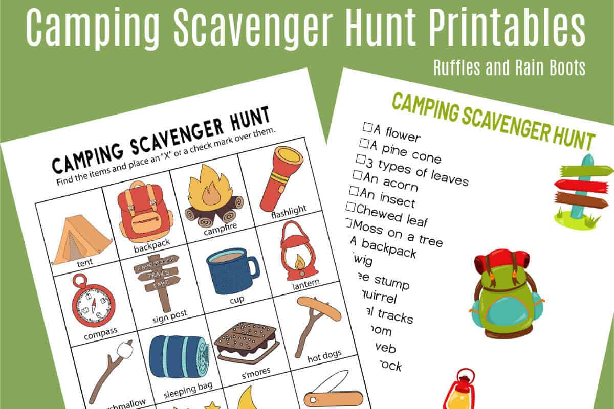 Free Camping Scavenger Hunt Printables - Ruffles and Rain Boots