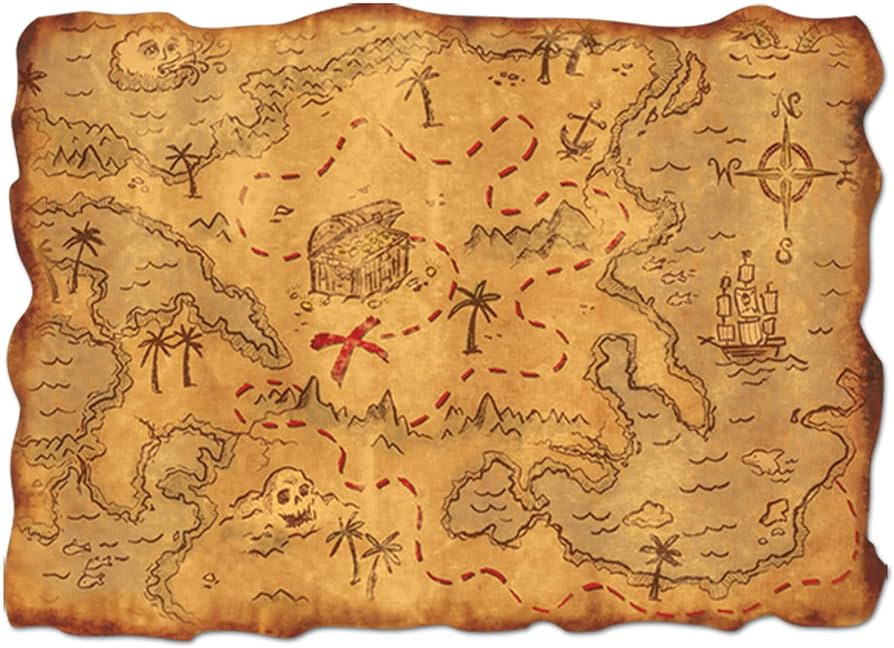 Plastic Treasure Map Party Accessory (1 count) (1/Pkg)