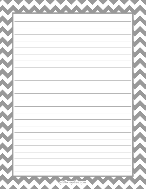 Printable Gray Chevron Stationery