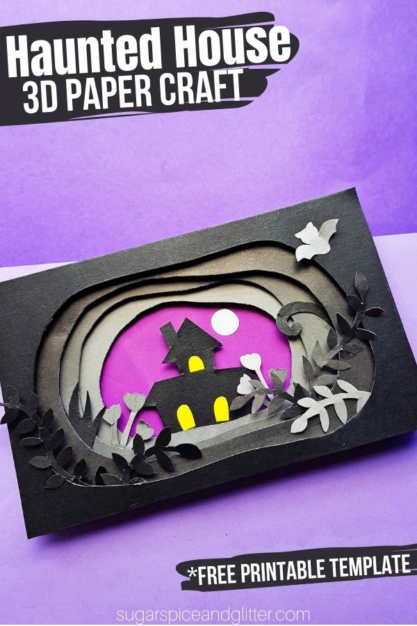 3D Haunted House Paper Craft ⋆ Sugar, Spice and Glitter