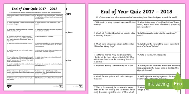 printable trivia questions and answers 2017