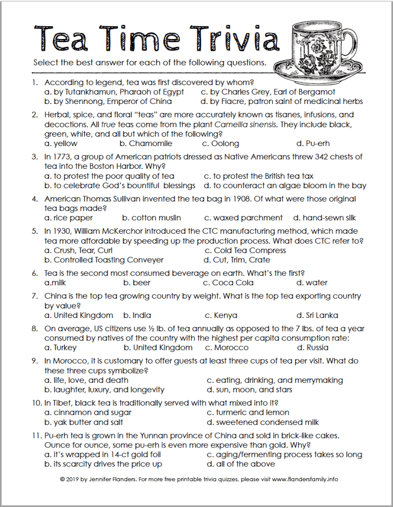 A Tea Time Trivia Test for Hot Tea Month - Flanders Family Home Life - Worksheets Library a-tea-time-trivia-test-for-hot-tea-month-flanders-family-home-life-worksheets-library