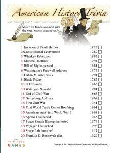 printable trivia questions history