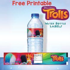 FREE Printable Trolls Water Bottle Label