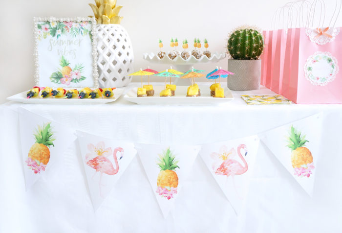 DIY Free Printable Tropical Party Banner - Haute &  Healthy Living