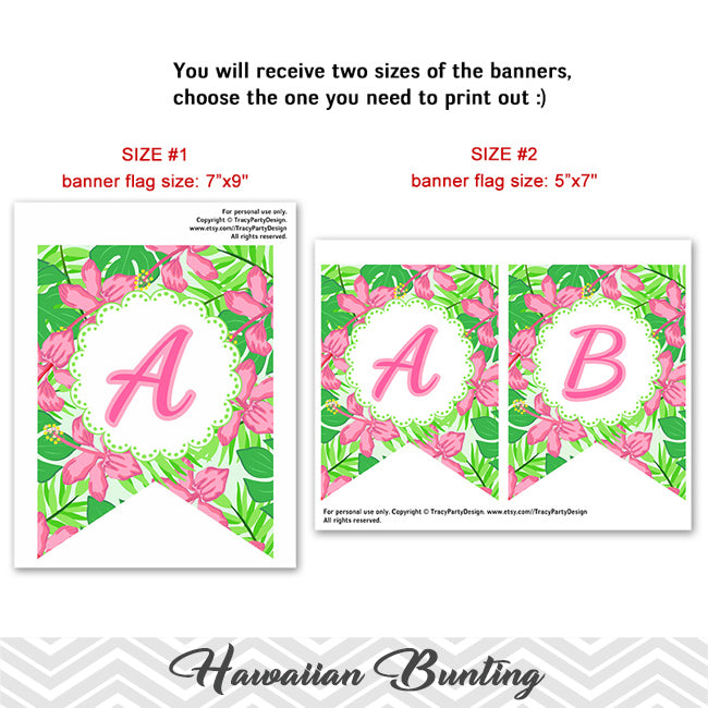 Printable Hawaiian Bunting, Pineapple Aloha Banner, Printable ...