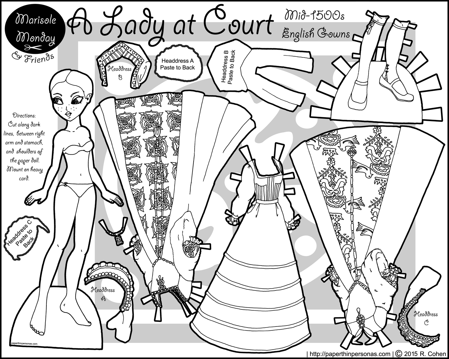 printable tudor paper dolls