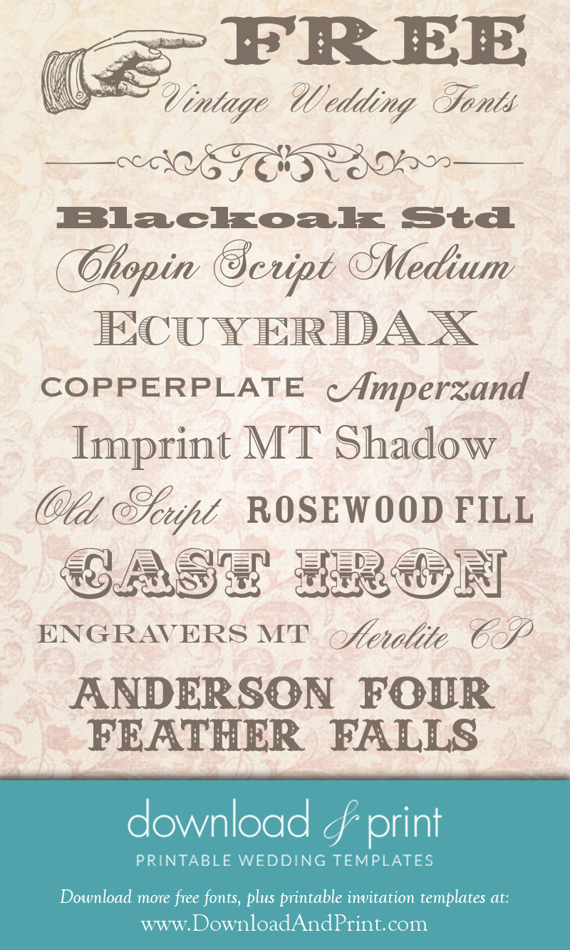 Free Vintage Wedding Fonts: Download and Print