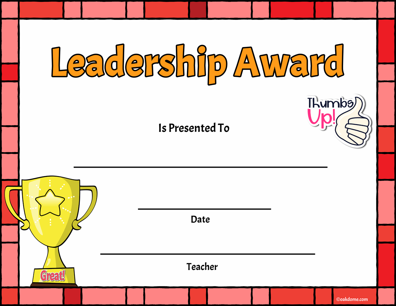 Free, Fast Student Award Generator | Leadership Award