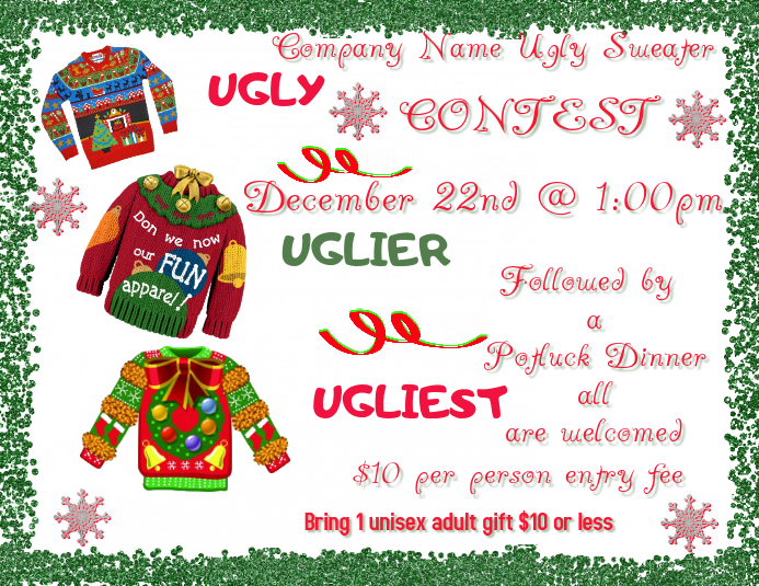 printable ugly christmas sweater party invitations