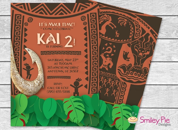 Maui Birthday Invitation Luau Invite Boy Birthday Printable ...