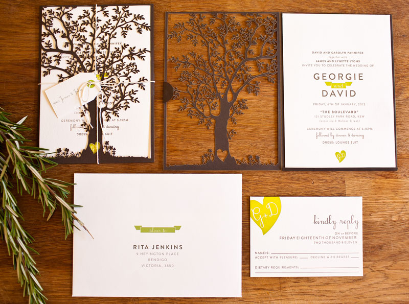 Georgie + Daves Nature-Inspired Wedding Invitations