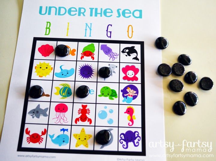 Free Printable Under the Sea Bingo
