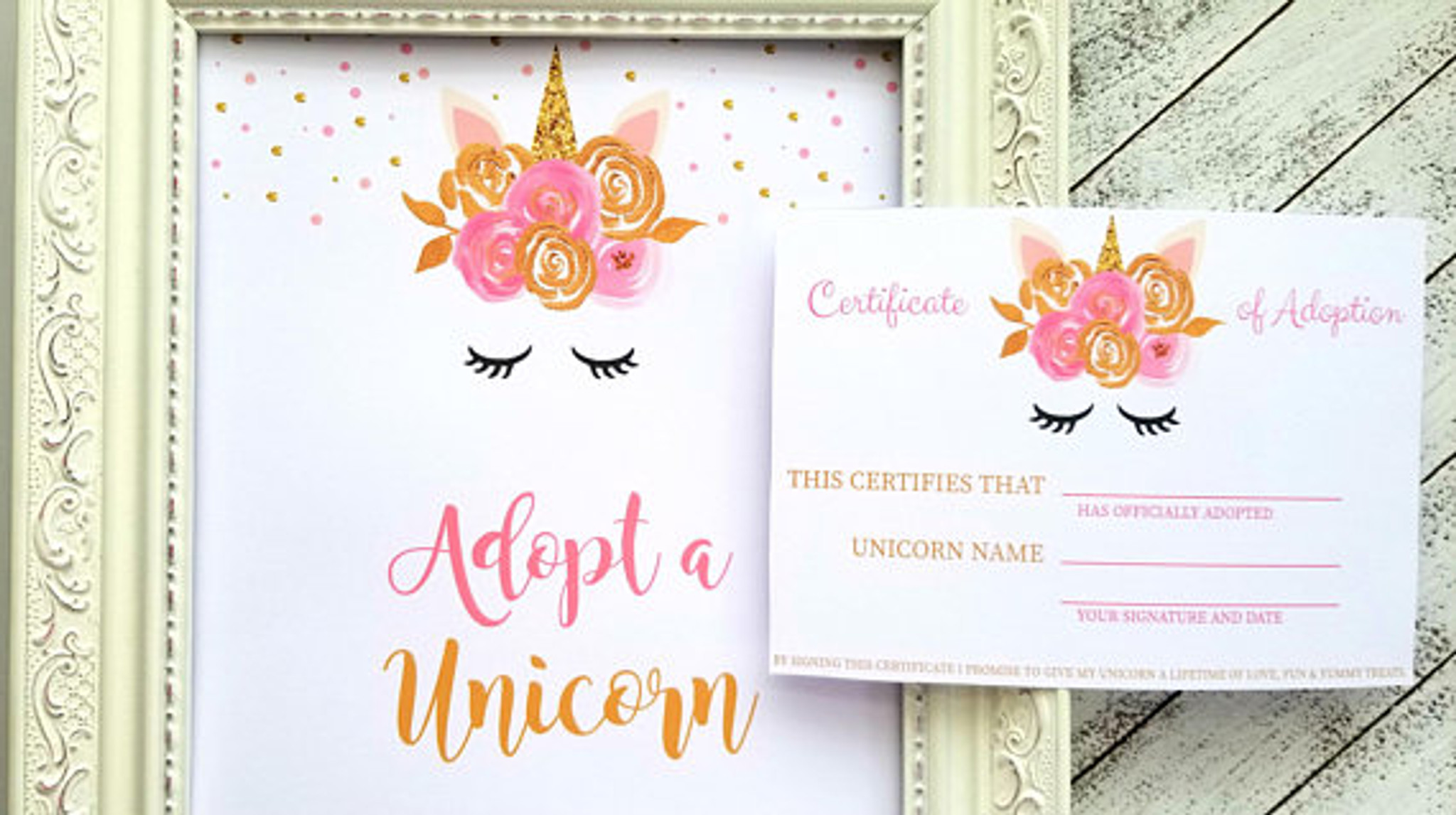 printable unicorn adoption certificate