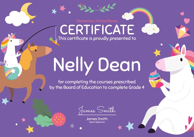 printable unicorn adoption certificate