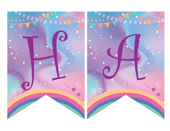 printable unicorn birthday banner
