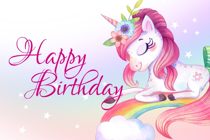 printable unicorn birthday banner