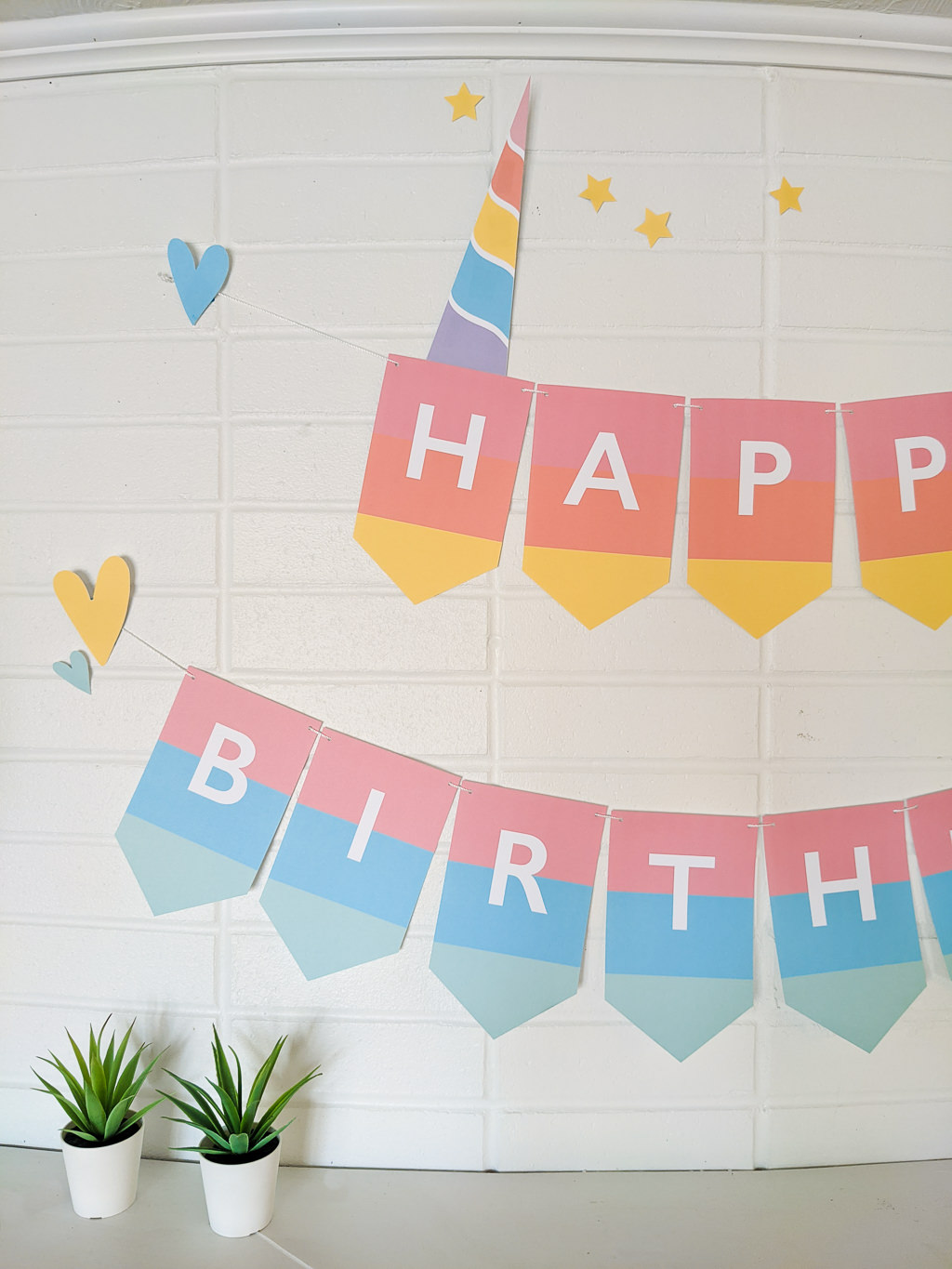 printable unicorn birthday banner