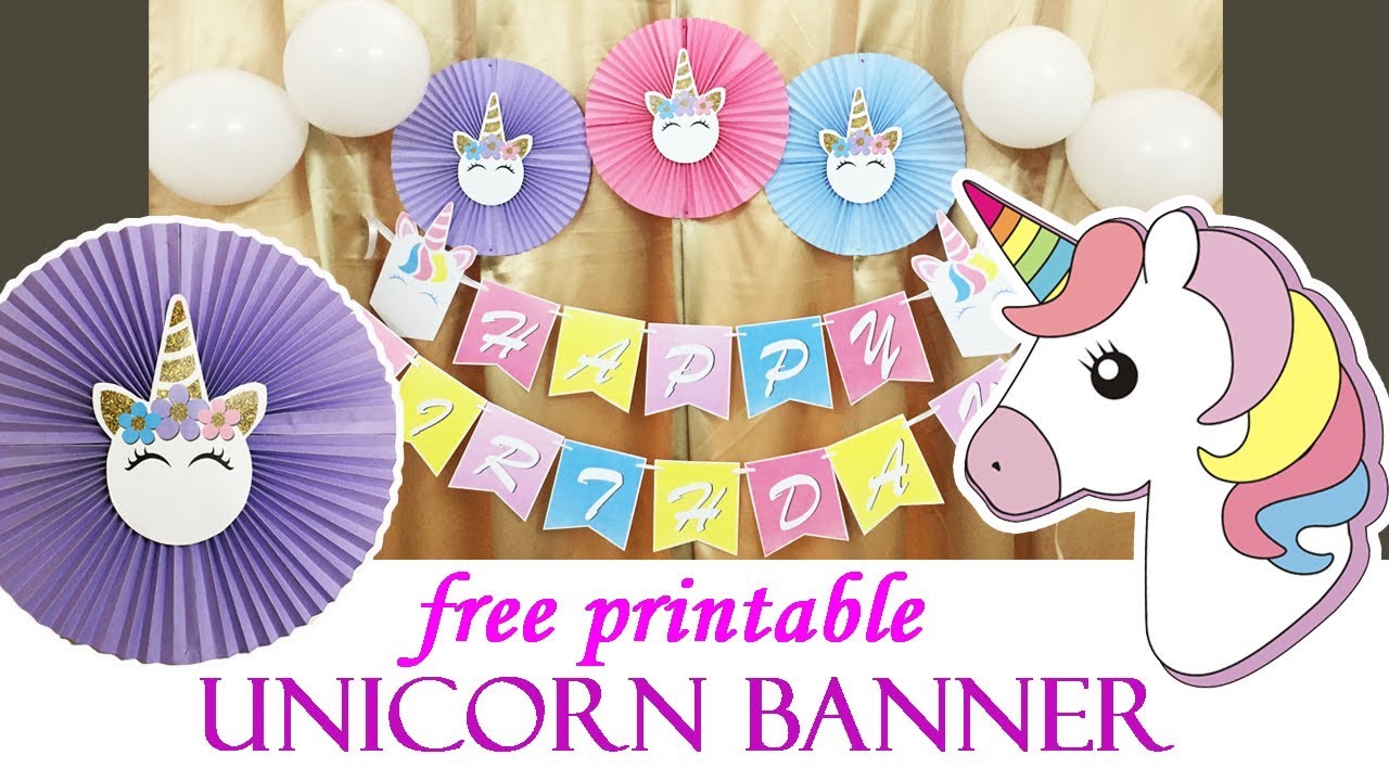 printable unicorn birthday banner