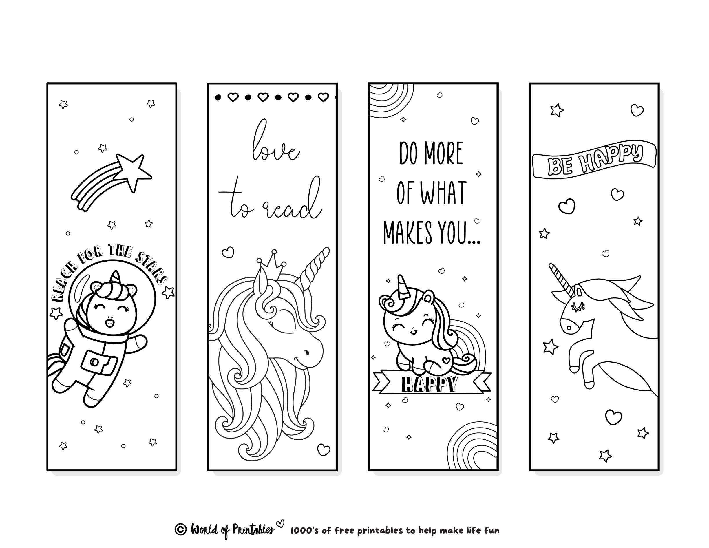 Printable Bookmarks To Color | 120 For Adults &  Kids - World of ...