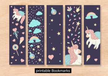 printable unicorn bookmarks