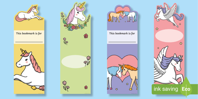 printable unicorn bookmarks