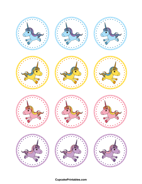 printable unicorn cupcake toppers
