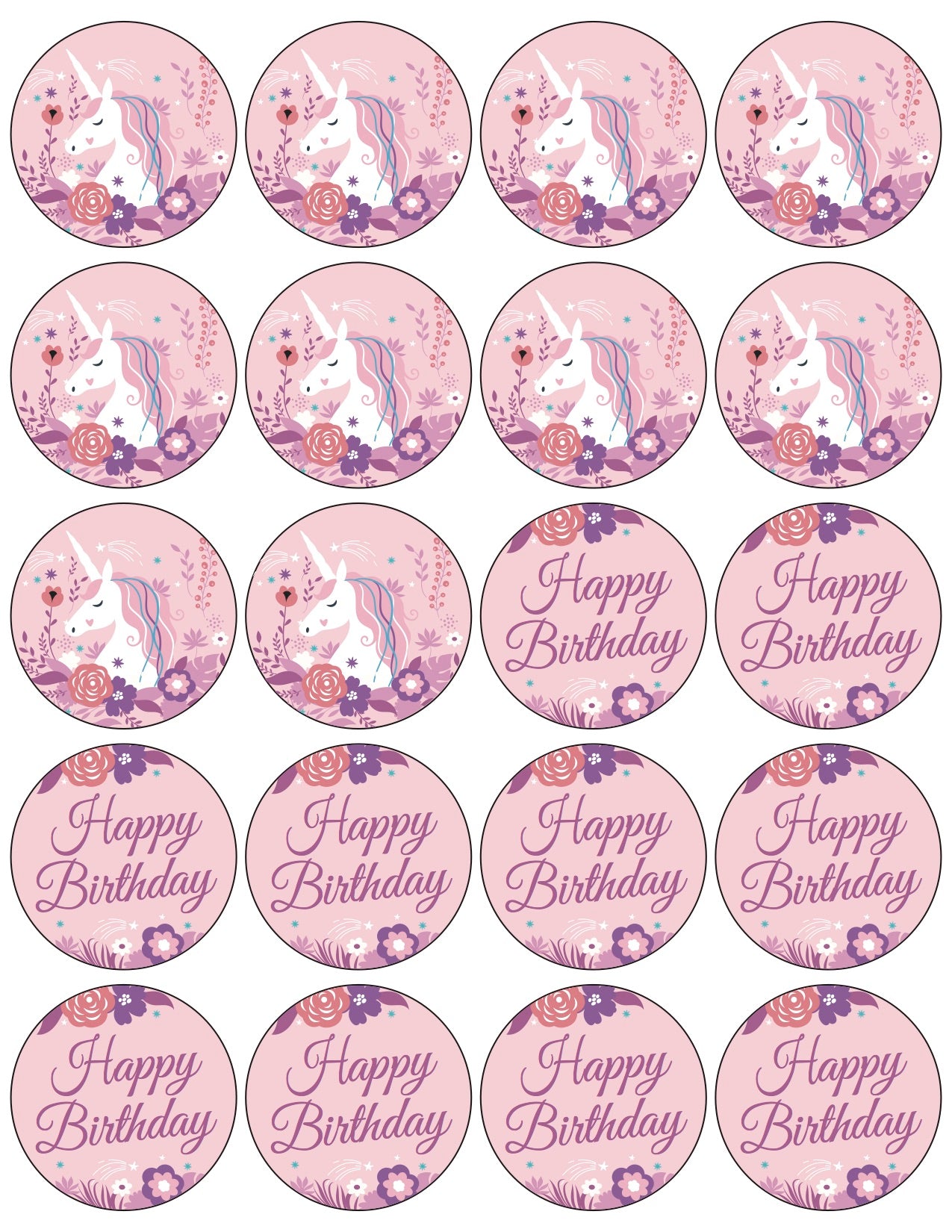 printable unicorn cupcake wrappers