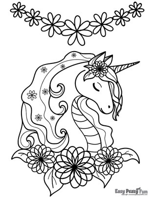 Unicorn Coloring Pages - 50 Printable Sheets - Easy Peasy and Fun
