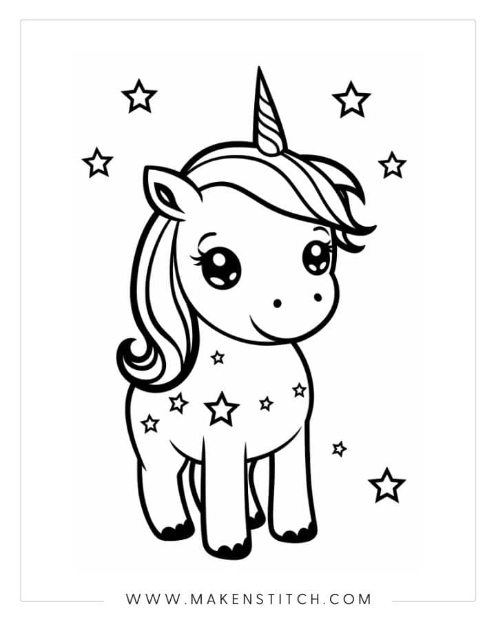 Free Unicorn Coloring Pages for Kids and Adults - Makenstitch