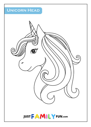 Printable Unicorn Head Outline | Just Family Fun
