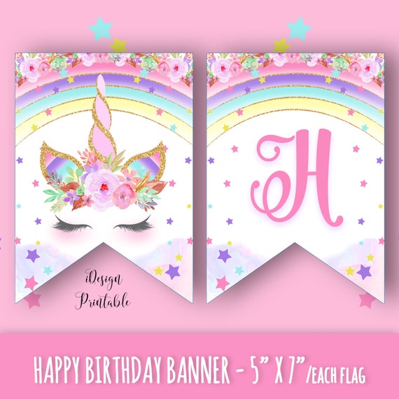 printable unicorn garland
