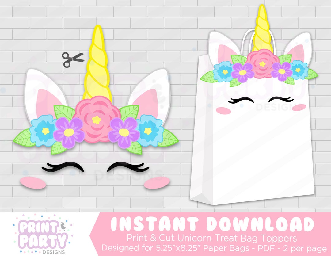 Printable Unicorn Party Favor Bags, Rainbow Unicorn Party, Unicorn Goodie  Bags, Unicorn Candy Bags, Unicorn Loot Bags, Instant Download  