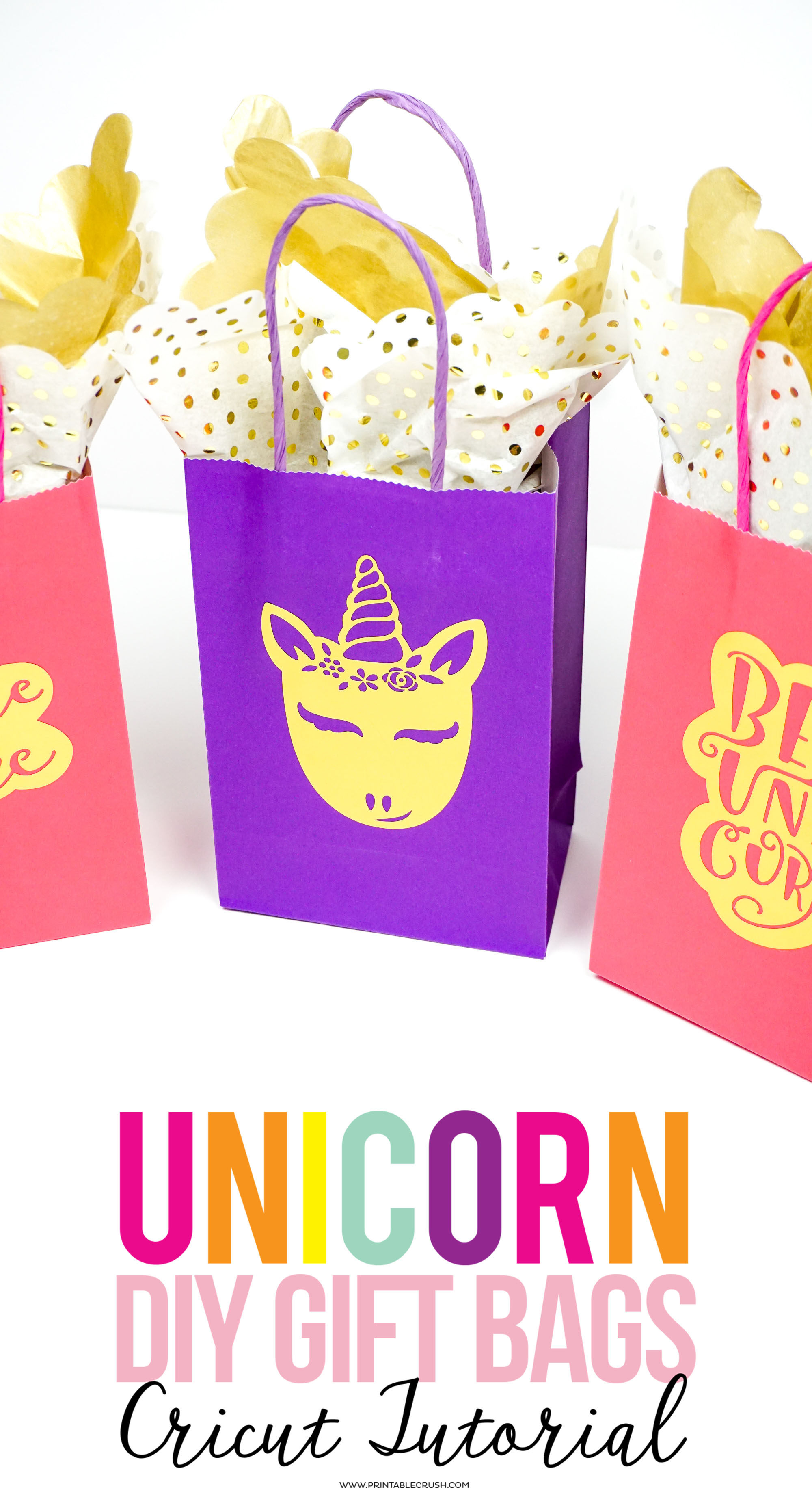 printable unicorn gift bags