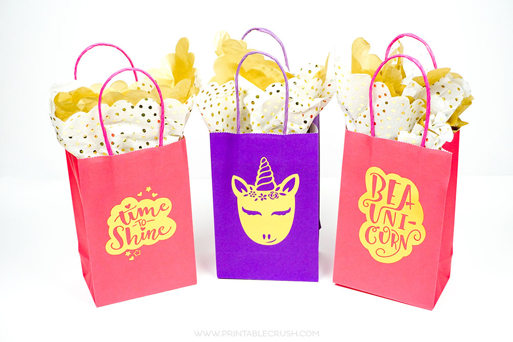 printable unicorn gift bags
