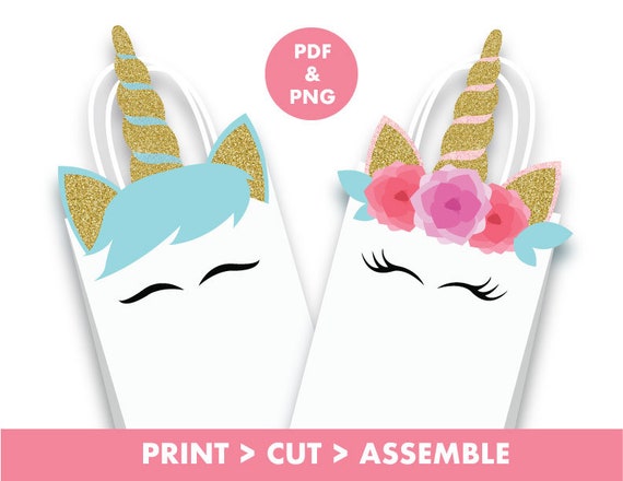printable unicorn gift bags