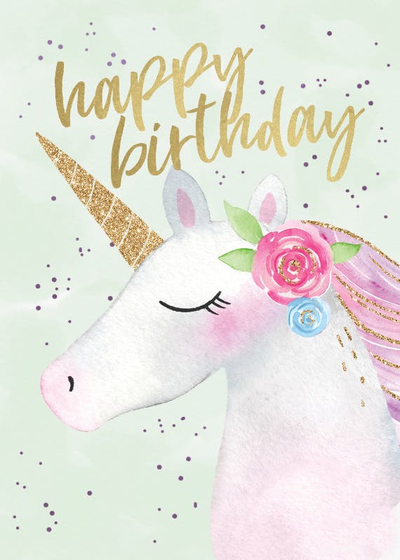 printable unicorn greeting card