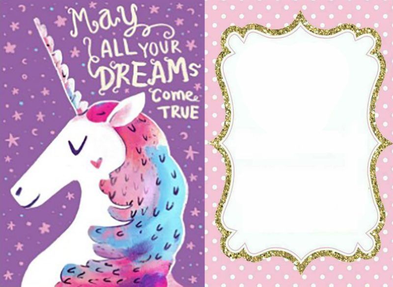 printable unicorn greeting card