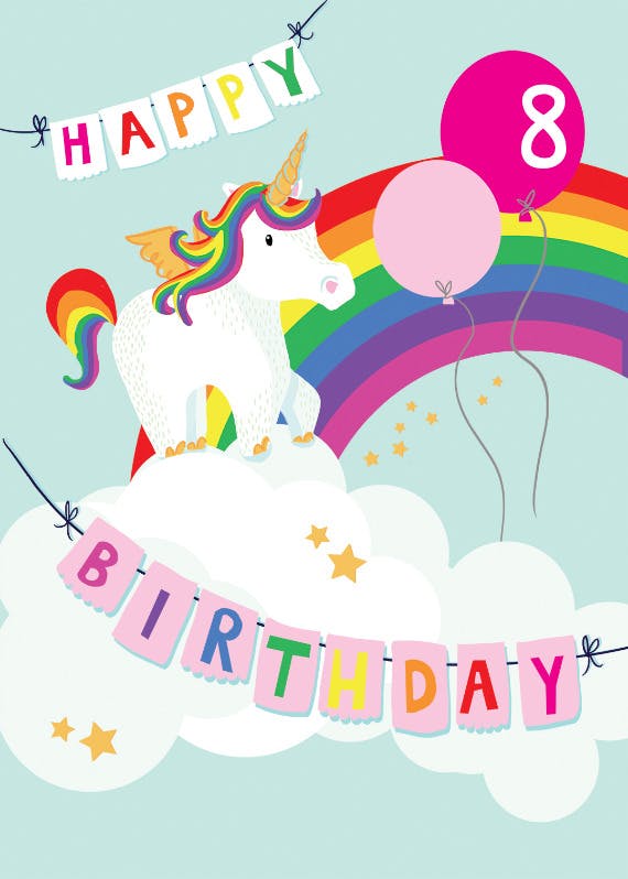 printable unicorn greeting card