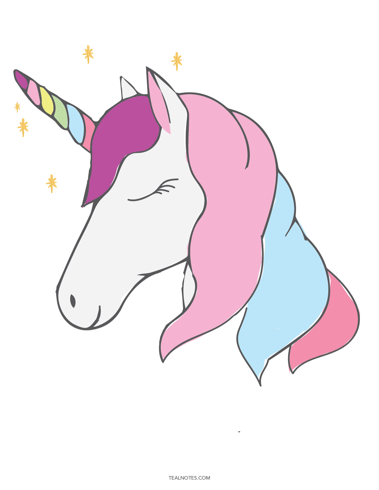 printable unicorn head pictures