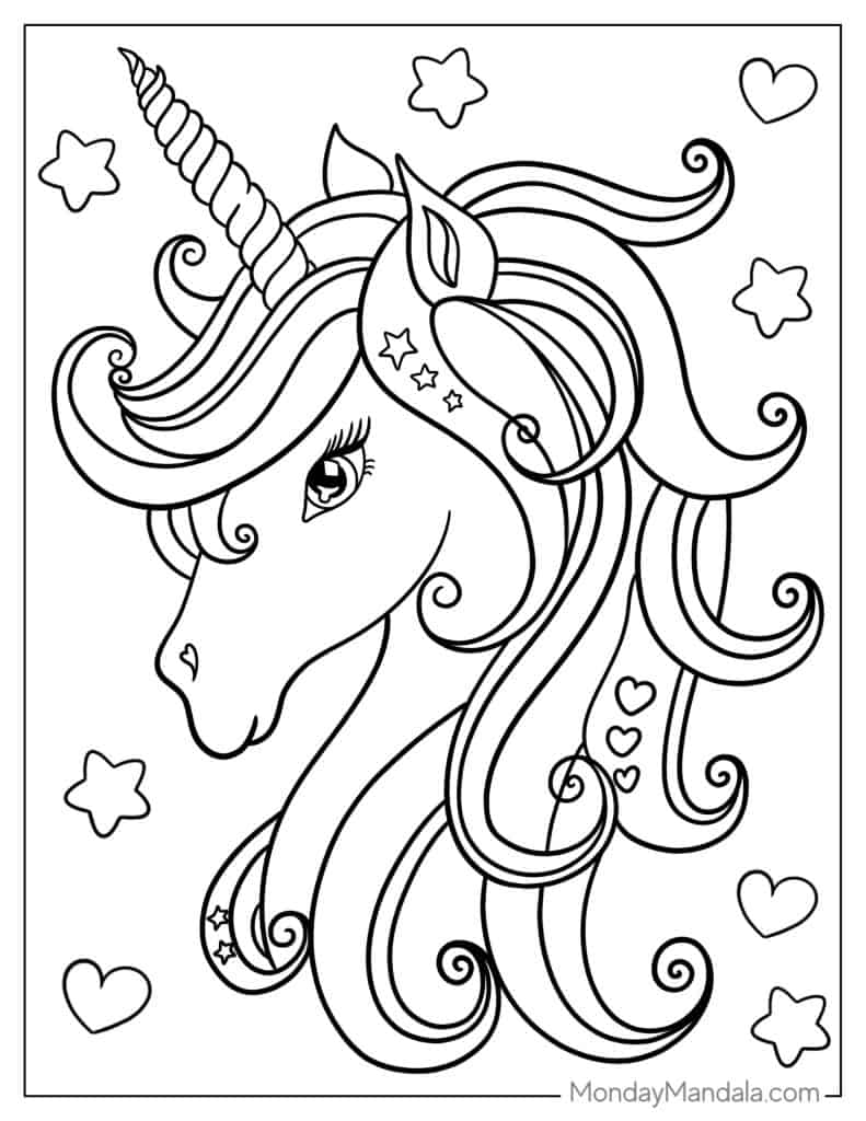 printable unicorn head pictures