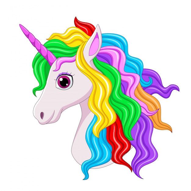 Premium Vector | Cute magical unicorn head cartoon