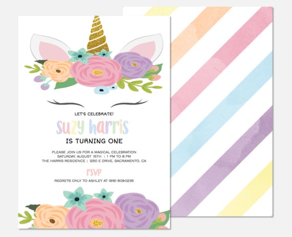 printable unicorn invitation template