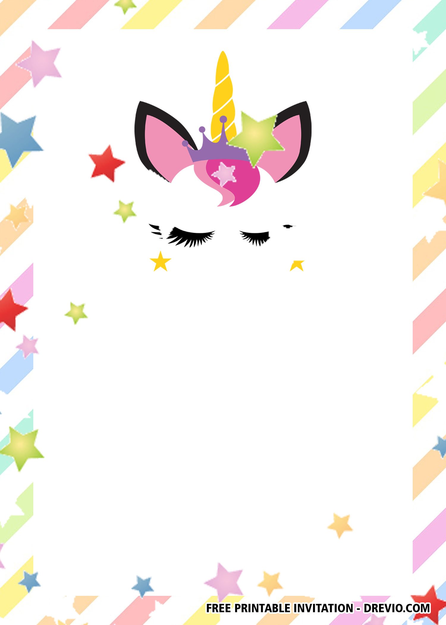 FREE Printable Seamless Unicorn Invitation Templates | Download ...