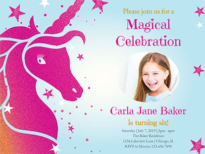 Unicorn Invitations | Customize Unicorn Invitation Templates | Free