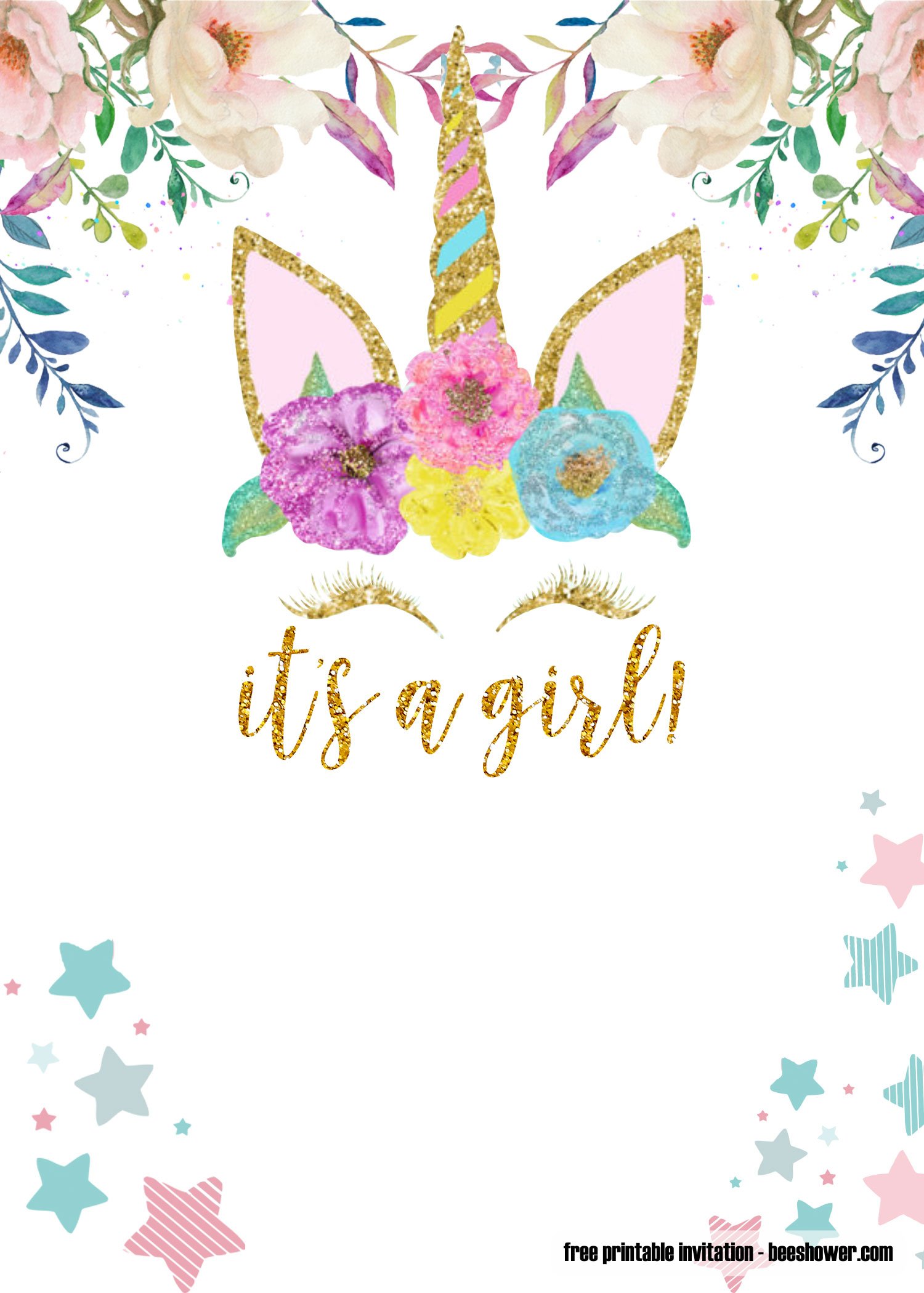 33+ FREE Printable Unicorn Baby Shower Invitation Templates 2019 ...
