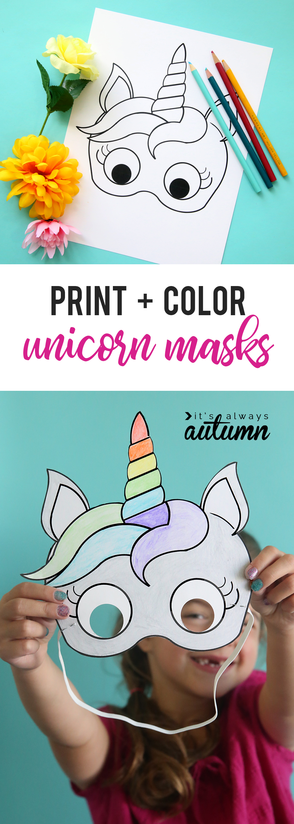 printable unicorn mask