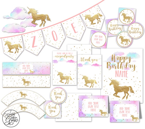 printable unicorn party decorations