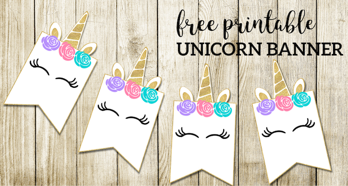 Free Printable Unicorn Decorations Party Banner - Paper Trail Design