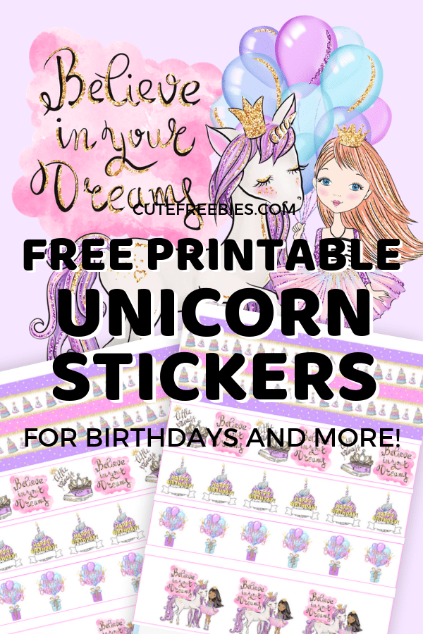 Unicorn Birthday Planner Stickers - Free Printable! - Cute ...